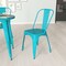 Merrick Lane Wells Indoor/Outdoor Stacking Metal Dining Chair with Single Slat Back and Powder Coated Finish